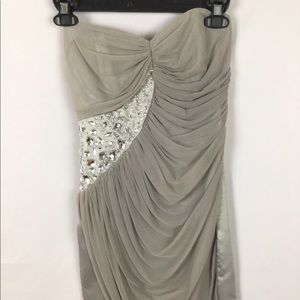 Silver and Rhinestone Lipsy Strapless dress